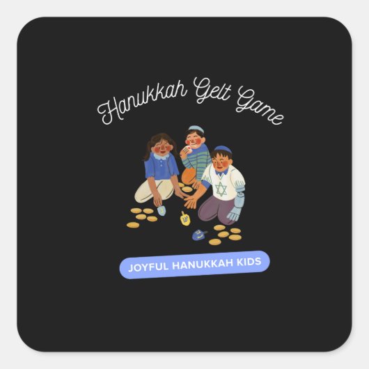 Joyful Hanukkah Kids Vierkante Sticker (Voorkant)
