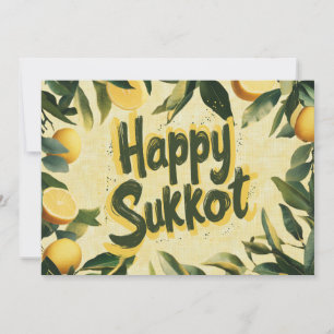🌿🍋Joyful Harvest: Een Sukkot Blessing kaart