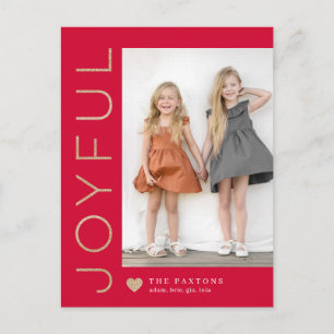 Joyful Heart EDITABLE COLOR Holiday Postcard Feestdagenkaart