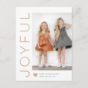 Joyful Heart EDITABLE COLOR Holiday Postcard Feestdagenkaart