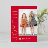 Joyful Heart Foil Carte de vacances modifiable cou (Debout devant)