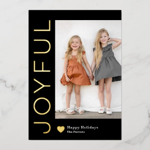 Joyful Heart Foil Carte de vacances modifiable cou