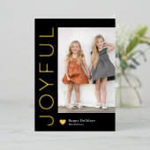 Joyful Heart Foil Carte de vacances modifiable cou (Debout devant)