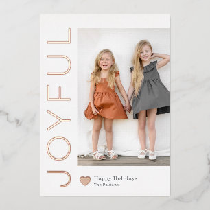 Joyful Heart Folie Holiday Kaart Editable Color