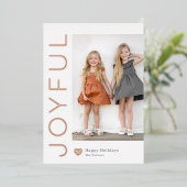 Joyful Heart Folie Holiday Kaart Editable Color (Staand Voorkant)