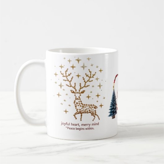 Joyful Heart Merry Mind Christmas Mug | Minimalist (Gauche)