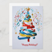 Joyful Holiday Christmas Tree : Carte de voeux (Devant / Derrière)