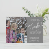 Joyful Holiday Modern Family Photo Carte pliée (Debout devant)