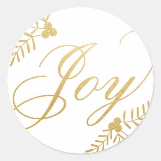 Joyful Holiday Ronde Sticker (Voorkant)