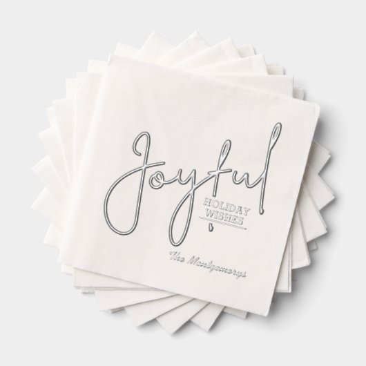 Joyful Holiday Wishes Foil Stamped Napkins (Insitu (empilé))