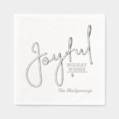 Joyful Holiday Wishes Foil Stamped Napkins (Recto)