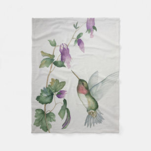 Joyful Hummingbird Garden Elegant Waterverf Fleece Deken