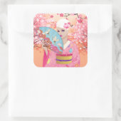 Joyful in Japan Vierkante Sticker (Tas)
