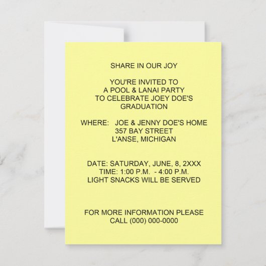 JOYFUL INVITE w/ BIRDS VAN PARADISE ~EZ2 CUSTOMIZE Kaart (Achterkant)