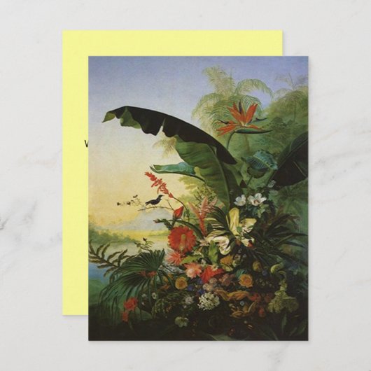JOYFUL INVITE w/ BIRDS VAN PARADISE ~EZ2 CUSTOMIZE Kaart (Voorkant / Achterkant)