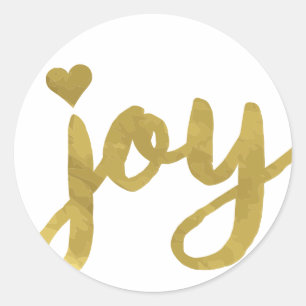 Joyful Joyful ik heb Joy Full of Joy Gold Art Ronde Sticker