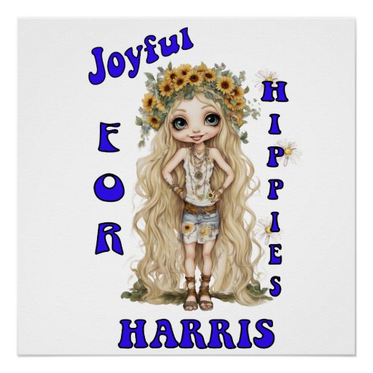 Joyful Kamala Harris President Hippie Boho Perfect Poster (Voorkant)