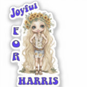 Joyful Kamala Harris President Hippie Boho Sticker (Voorkant)