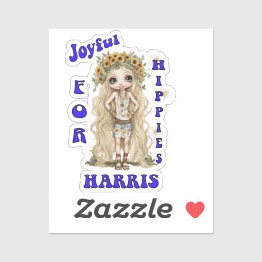 Joyful Kamala Harris President Hippie Boho Sticker (Vel)