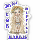Joyful Kamala Harris President Hippie Boho Sticker (Voorkant)