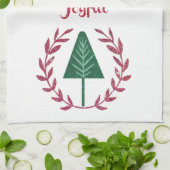 Joyful kerstboom en Wreath Theedoek (Gevouwen)