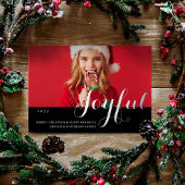 Joyful Kerstfamilie Foto modern script Folie Uitnodiging