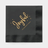 Joyful Kerstfeestdag Folie Servetten (Voorkant)