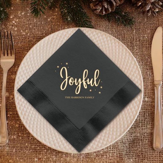 Joyful Kerstfeestdag Folie Servetten
