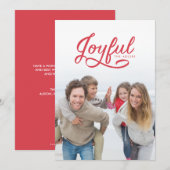 Joyful-kerstfotokaart Feestdagenkaart (Voorkant / Achterkant)