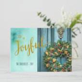 Joyful-kerstfotokaart Feestdagenkaart (Staand voorkant)