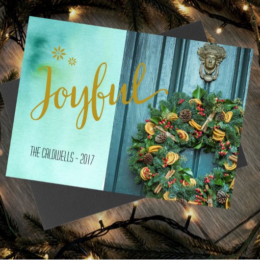 Joyful-kerstfotokaart Feestdagenkaart