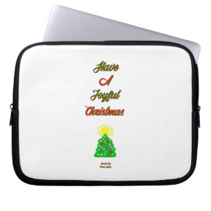 Joyful kersthoes voor neopreen-laptop laptop sleeve