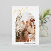 Joyful kerstKaart | Moderne vakantiefotokaart Folie Uitnodiging (Staand Voorkant)