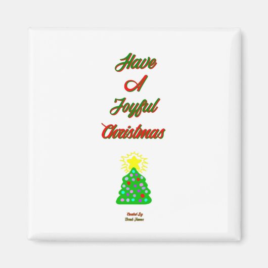 Joyful Kerstmis 2-inch Square Magnet Magneet (Voorkant)