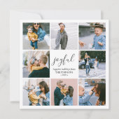 Joyful Kerstmis Script Eenvoudige fotocollage Feestdagenkaart (Voorkant)