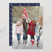 Joyful KerstWhite Handscriptfoto Feestdagenkaart (Voorkant / Achterkant)