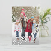 Joyful KerstWhite Handscriptfoto Feestdagenkaart (Staand voorkant)