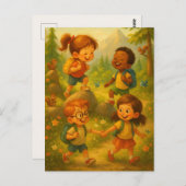 Joyful Kinder Wandelen - Classroom Adventure Poste Briefkaart (Voorkant / Achterkant)