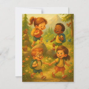 Joyful Kinder Wandelen - Classroom Adventure Poste Briefkaart