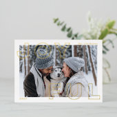 Joyful Letters Foil Carte de vacances (Debout devant)