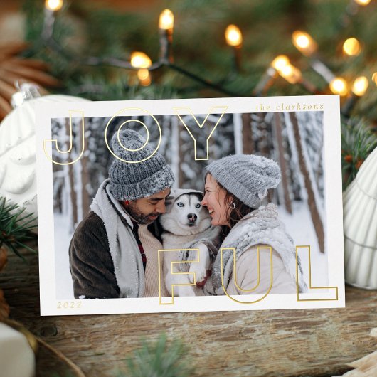 Joyful Letters Foil Carte de vacances