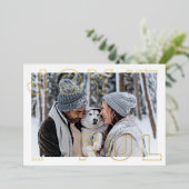 Joyful Letters Folie Holiday Card Folie Uitnodiging (Staand Voorkant)