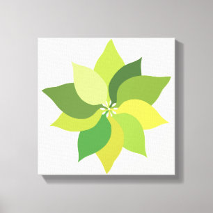 Joyful Lush Leaves. Canvas Afdruk