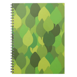 Joyful Lush Leaves - naadloos oppervlaktepatroon. Notitieboek