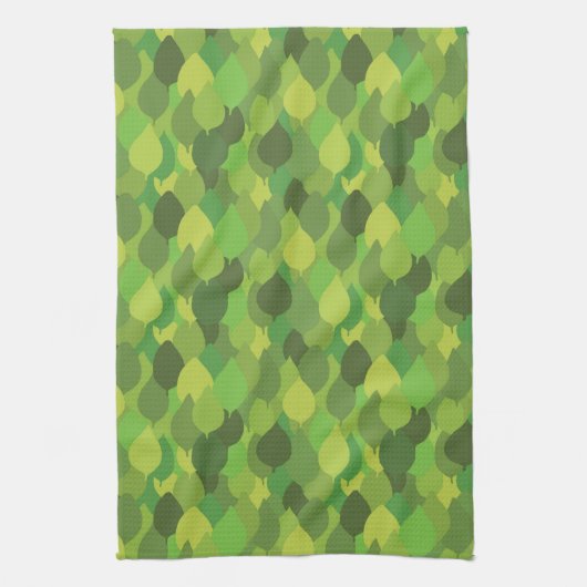 Joyful Lush Leaves - naadloos oppervlaktepatroon. Theedoek (Verticaal)