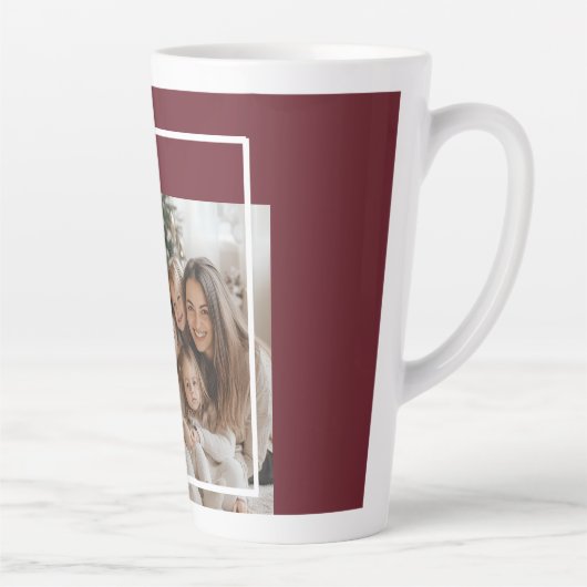 Joyful Merry Blessed Christmas Photo Latte Mok (Rechts)