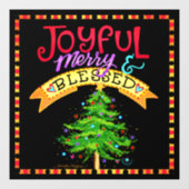 Joyful, Merry, Blessed! "Inspiron" Windows Cling Raamsticker (Vel)