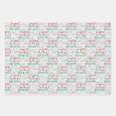 Joyful Merry Blessed Modern Trio Inpakpapier Vel (Voorkant)