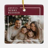 Joyful Merry Blessed Personalized Christmas Photo Keramisch Ornament (Voorkant)