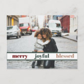 Joyful Merry kerstfoto Briefkaart (Voorkant)